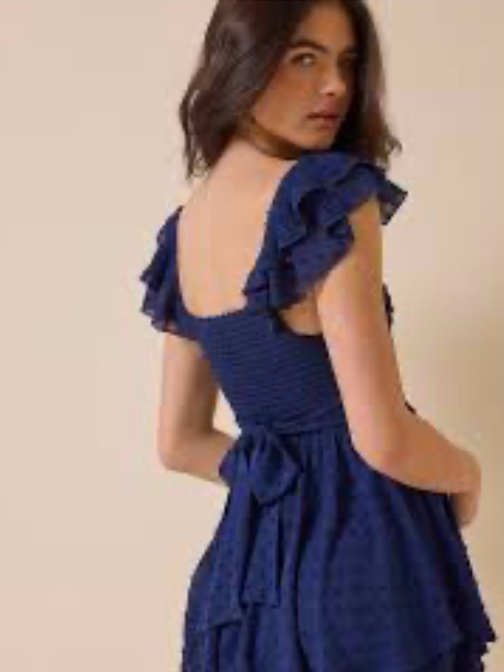 🆕#309~Altar'd State Rowan Double Layer Romper in Navy Blue, Lg - Picture 4 of 13
